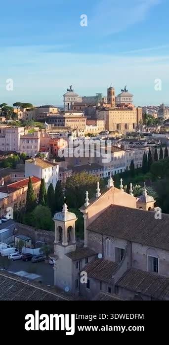 Rome Skyline At Rome In Lazio Italy. Medieval Buildings. Downtown ...