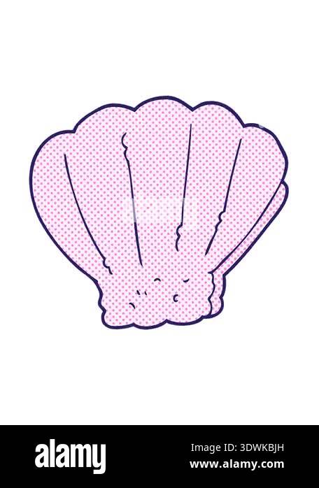 jiggle motion animation of freehand drawn cartoon shell Stock Video ...