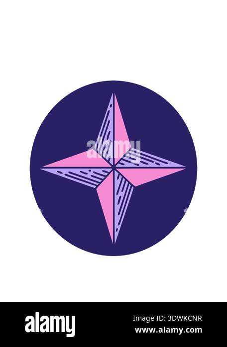 stretching up animation of an iconic tattoo style image of a star ...