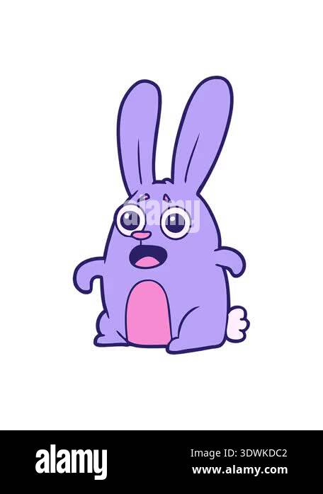pixelize effect animation of cartoon startled rabbit Stock Video ...
