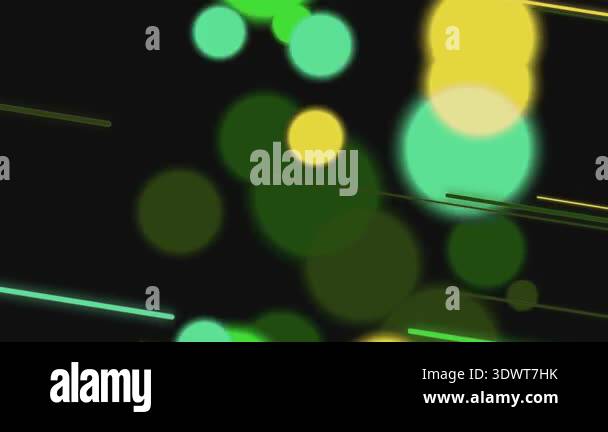 Animated green and yellow lights on black background Stock Video ...