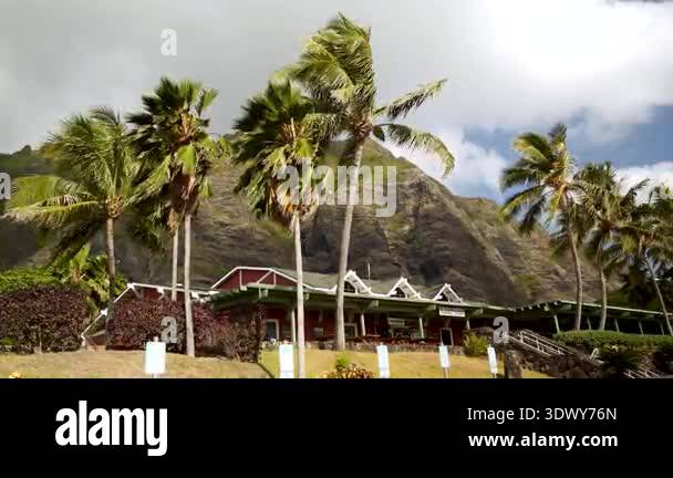 Kualoa Ranch in Oahu, Hawaii. Typical hawaiian nature with majestic ...