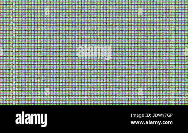 Close-up view of an lcd screen showing flickering pixels and digital ...