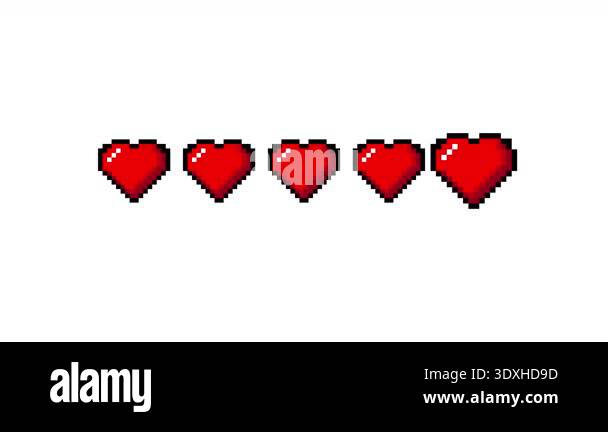 Animated Loading Heart pixel Animation on Alpha Channel Stock Video ...