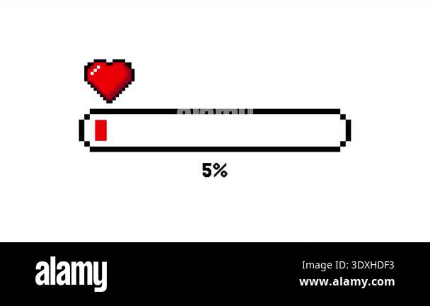 animated love pixel loading on transparent background Stock Video ...