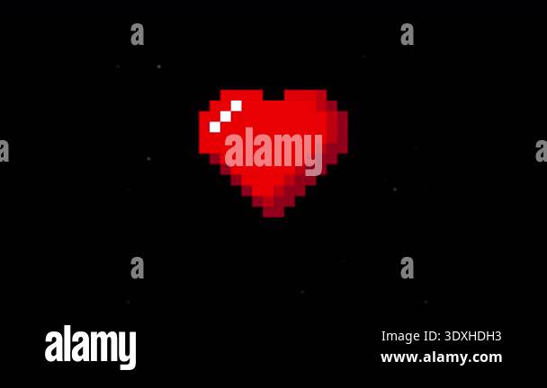 animated love pixel with glitch and dot background Stock Video Footage ...