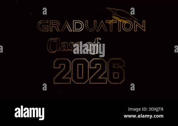 luxury gold graduation class of 2026 text effect Stock Video Footage ...