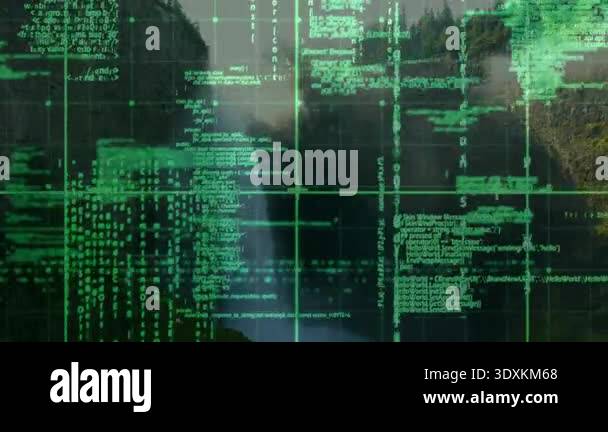 Scanning Reticle Scanning interface starting with green code streaming, grid forming ...