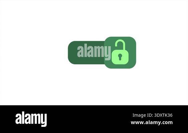 Animated video of a Slide to Unlock button with a flat and modern ...