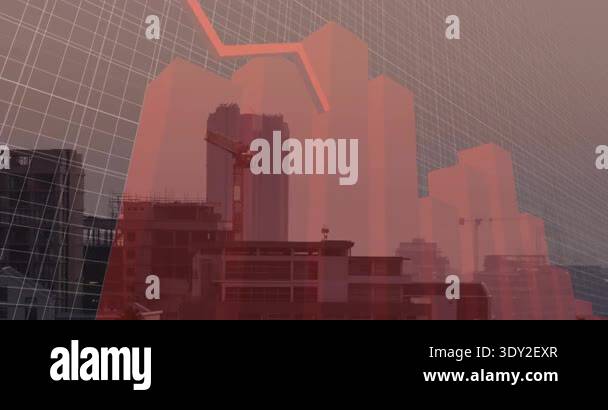 Grid fading causing crane, towers showing red bars rising linechart ...