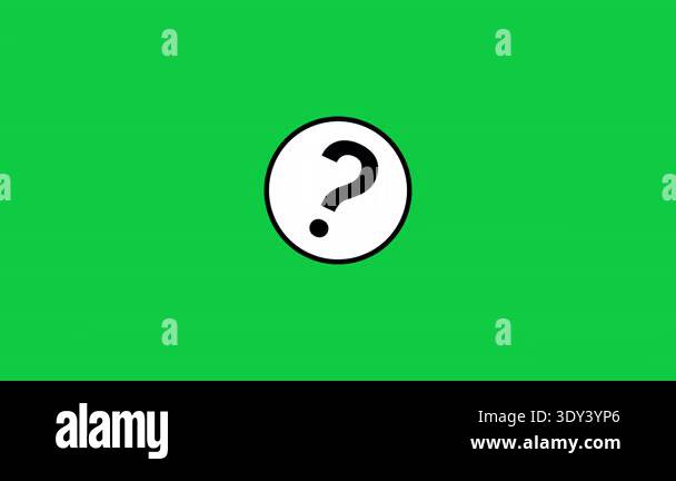 Animated Shaking question mark icon inside a white circle on a green ...