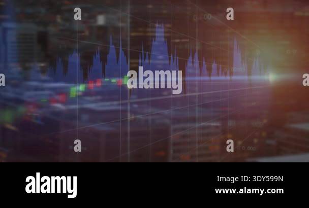 Sun rising at horizon activating waveform pulsing and bars extending ...