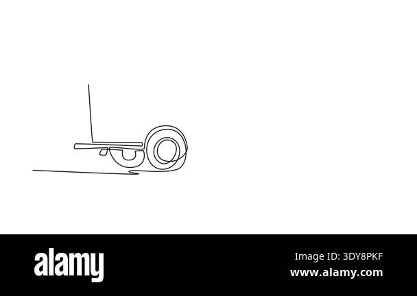Self drawing animation of single line draw specialized 4x4 service ...