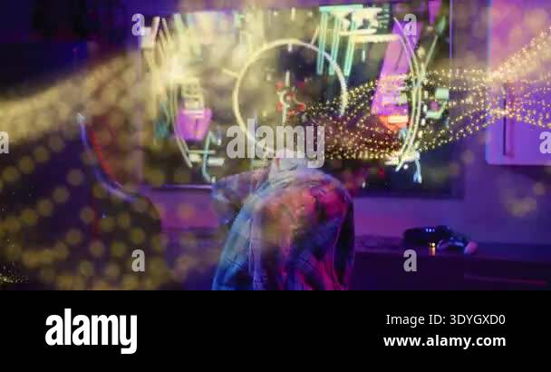 Adult male tilting back, leaning forward, using mouse and HUD ...