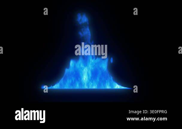 Realistic blue flame animation on black background. Perfect for video ...