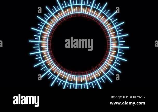Circle Radial Tribal Geometric Patterns M Orange Blue Animation Loop ...