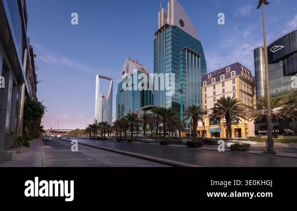 Time lapse clip of traffic on a main road in central Riyadh, Saudi ...