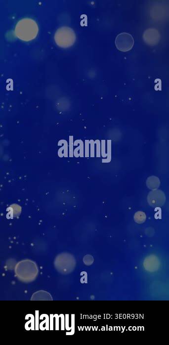 Vertical Abstract blue background with soft bokeh lights and shimmering ...