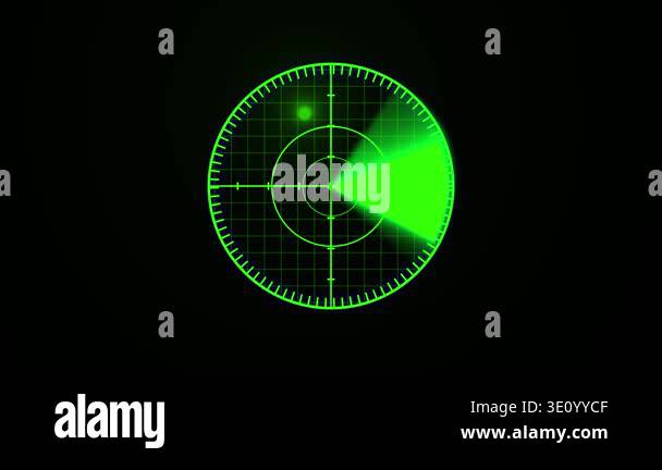 Digital display green radar screen animation high tech futuristic ...
