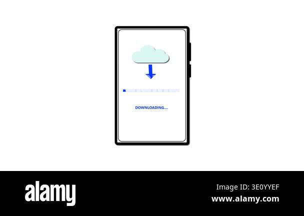 Data transfer animation. Clean smartphone download interface ...