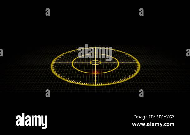 Animated yellow radar screen. Futuristic HUD display with sci-fi ...