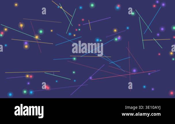 Vibrant abstract animation with glowing particles and colorful moving ...