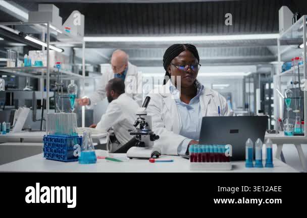 Lab Feel Tired clinical laboratory technologist feeling neck ache while working ...