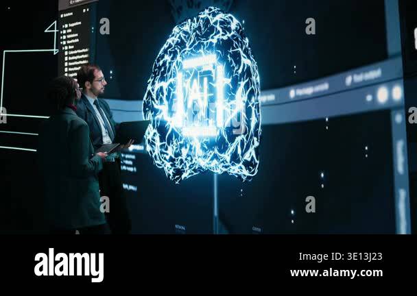 Engineering team looks at AI machine learning self writing code on ...