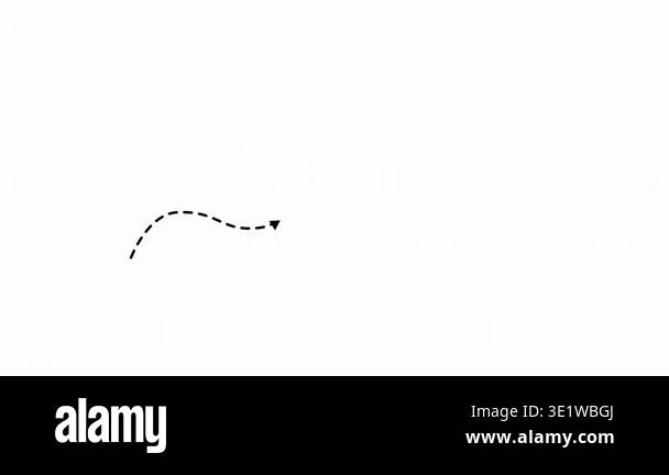 Animated dashed arrow moving smoothly on transparent background ...