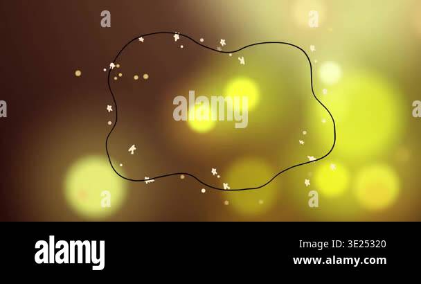 Hand-drawn squiggle appearing drawing black outline as sparkles ...