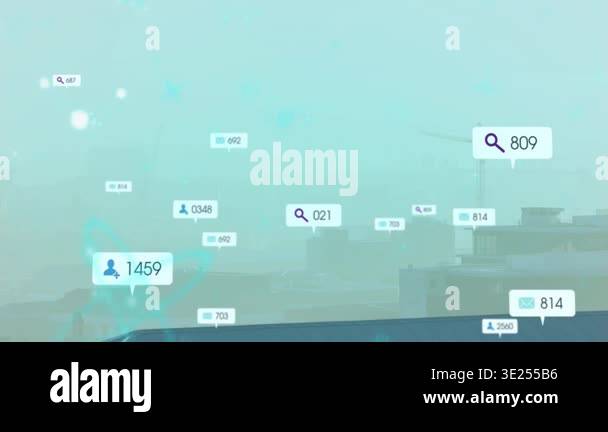 Floating Labels Effect Floating labels appearing after data pulse, drifting, grouping, fading ...