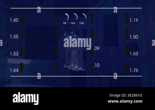 Animation of digital data processing over computer servers. Global ...