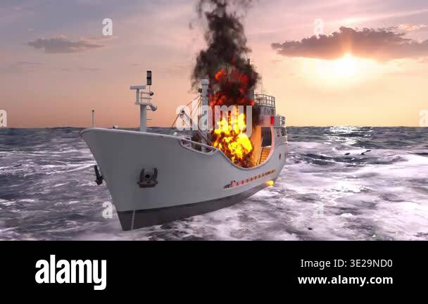 3D rendering of a fishing boat Stock Video Footage - Alamy