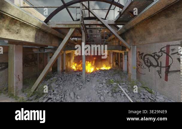 3D rendering of the abandoned facility Stock Video Footage - Alamy