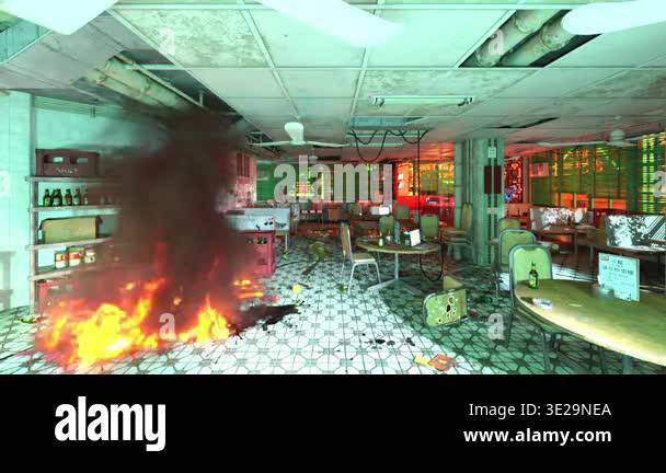 3D rendering of the abandoned drive-in Stock Video Footage - Alamy