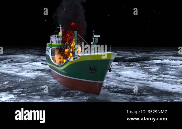 3D rendering of a fishing boat Stock Video Footage - Alamy