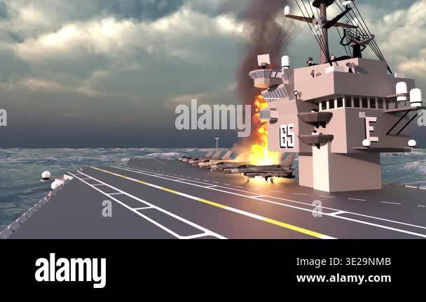 3D rendering of the aircraft carrier Stock Video Footage - Alamy
