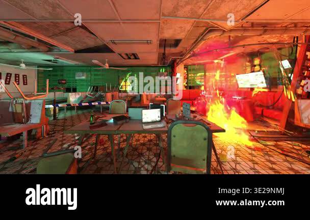 3D rendering of the abandoned drive-in Stock Video Footage - Alamy