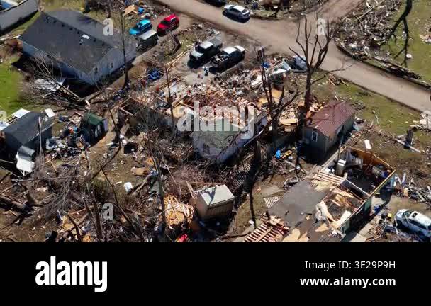 Severe tornado aftermath captured by drone revealing destroyed homes ...