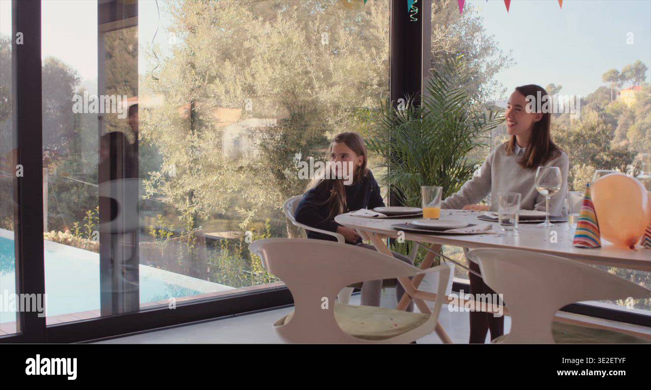 Father bringing birthday cake for daughter Stock Video Footage - Alamy