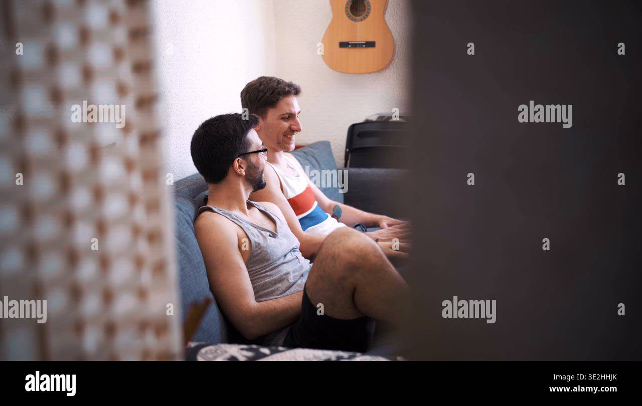 videos of gay men smoking cigarettes during and after sex Happy Couple at Home Using Laptop I'm not into leather at