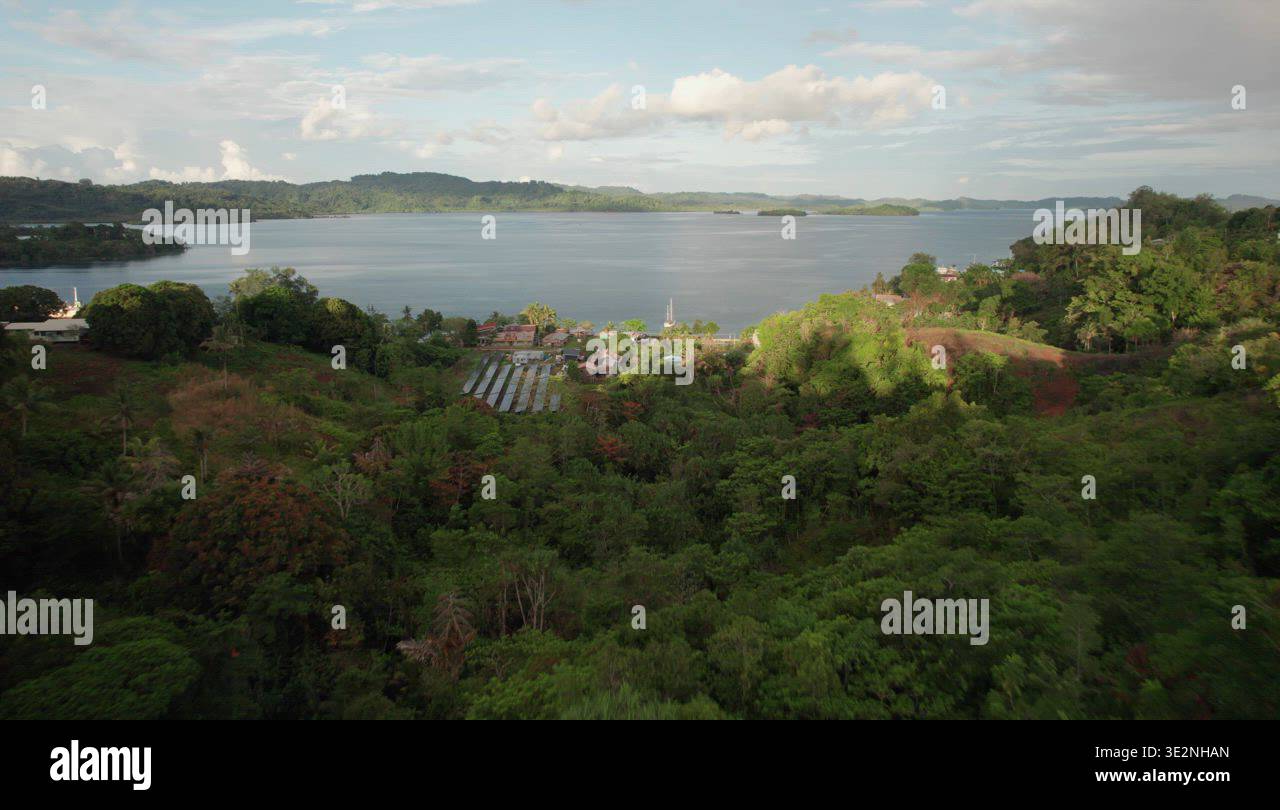 Solar farm PV panel array, renewable energy in Solomon Islands Pacific ...