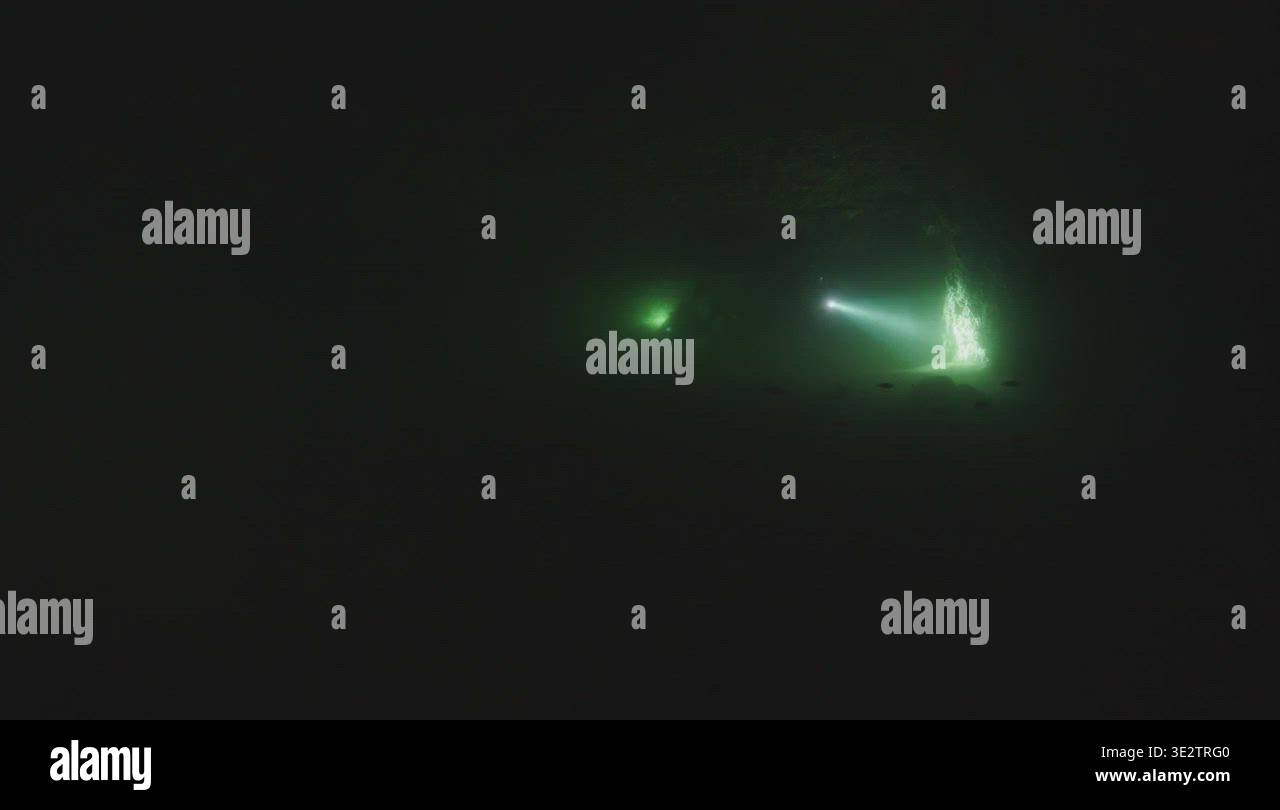 Underwater cave exploration Stock Video Footage - Alamy
