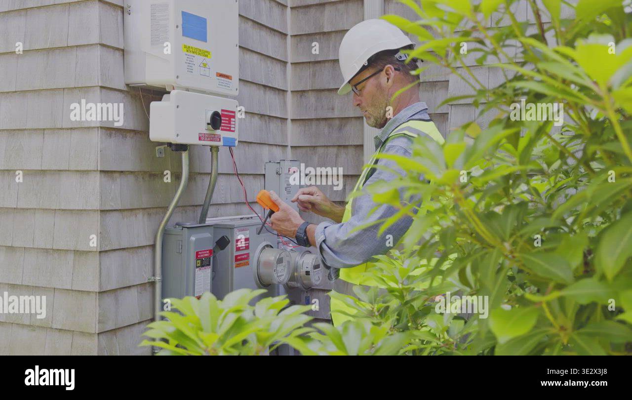 Solar Panel technician electric control panel Stock Video Footage - Alamy
