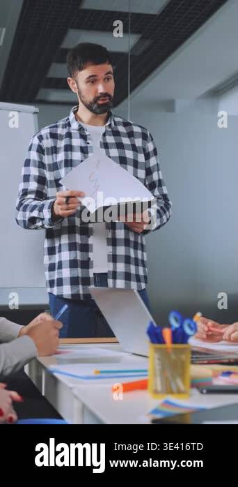 Team members clapping for presentation in office meeting. Concept of ...