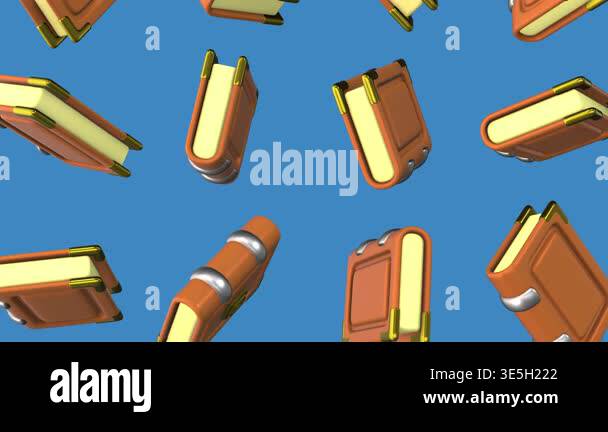 3D Cartoon Books Falling Animation. 3D Magic Books Icon. Mystery 3D ...