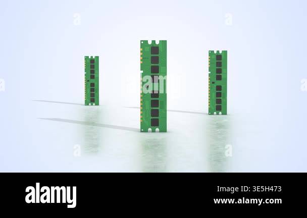 Computer RAM on a Light Reflective Floor. Random Access Memory. 4K ...