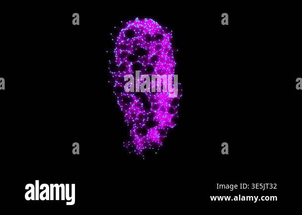 Abstract Geometric Human Head Rotating 360 on Dark Background, Animated ...