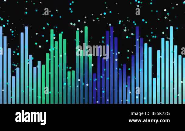 Dynamic abstract sound wave equalizer animation with glowing blue and ...