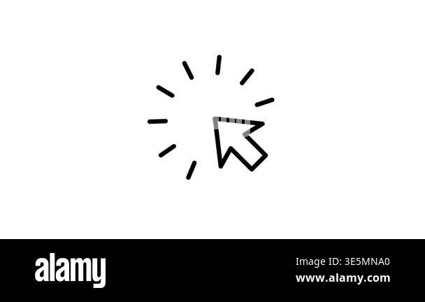 A white cursor arrow is surrounded by radiating lines that mimic a ...